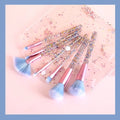 Glitter Handle Makeup Brush Set with Bag