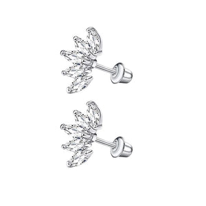 Stainless Steel Stud Earrings - Zircon