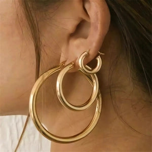 18K Gold Plated Hoop Earrings (40mm)
