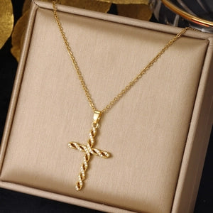 Zirconia Cross Pendant Necklace