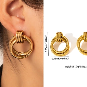Intertwined Hoop Earrings - Gold Plated