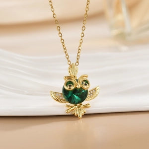 Crystal Owl Pendant Necklace