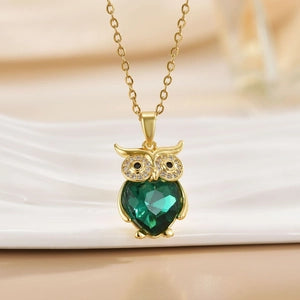 Crystal Owl Pendant Necklace
