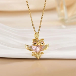 Crystal Owl Pendant Necklace