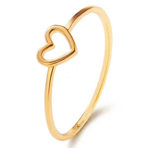 Hollow Heart Stackable Ring