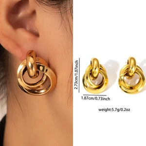 Intertwined Hoop Earrings - Gold Plated