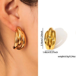 Intertwined Hoop Earrings - Gold Plated