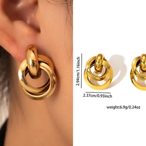 Intertwined Hoop Earrings - Gold Plated