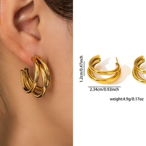 Intertwined Hoop Earrings - Gold Plated