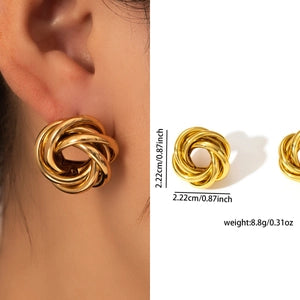Intertwined Hoop Earrings - Gold Plated