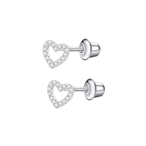 Stainless Steel Stud Earrings - Zircon