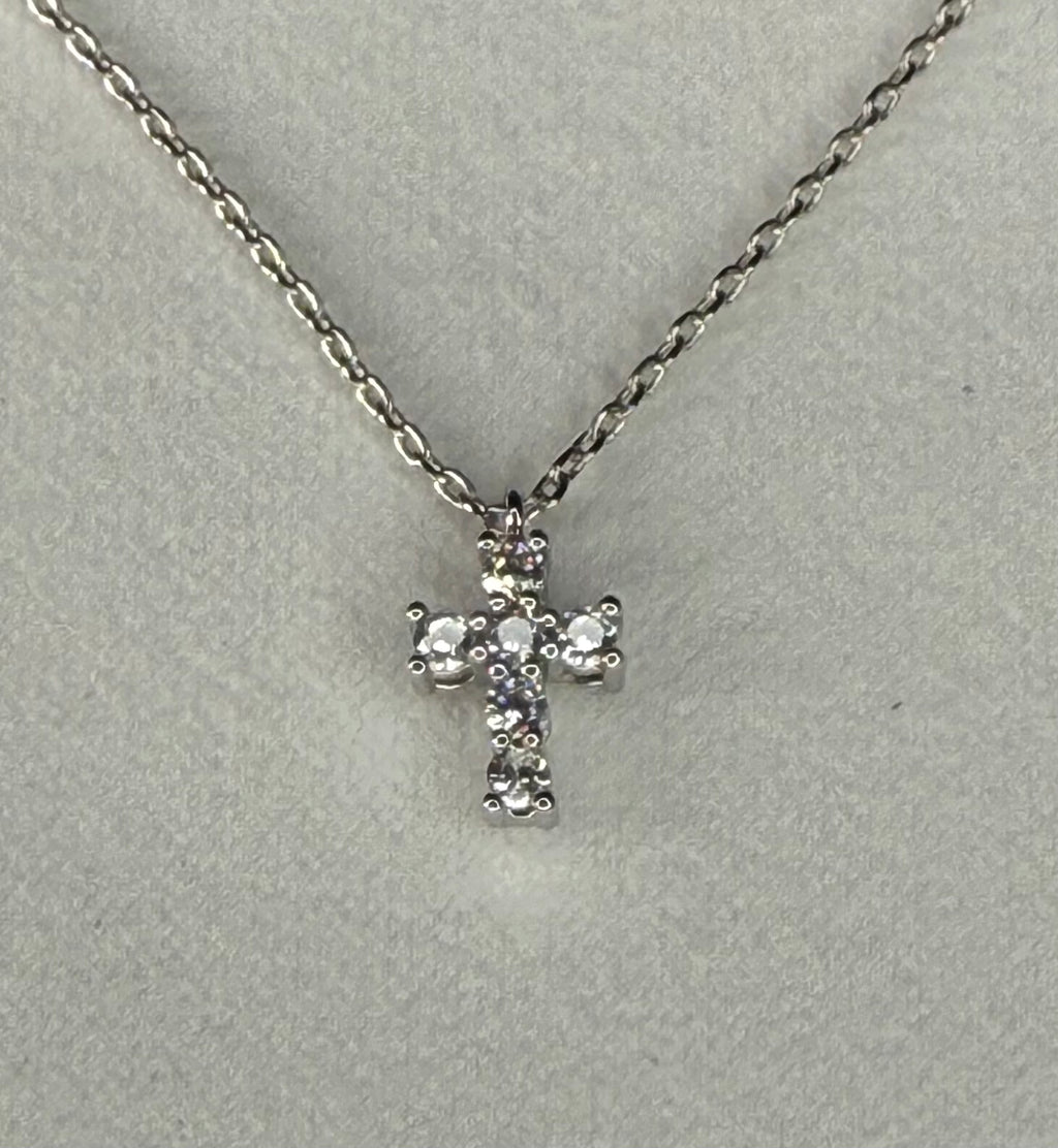 Cross Pendant White Gold Dipped Necklace
