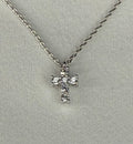 Cross Pendant White Gold Dipped Necklace