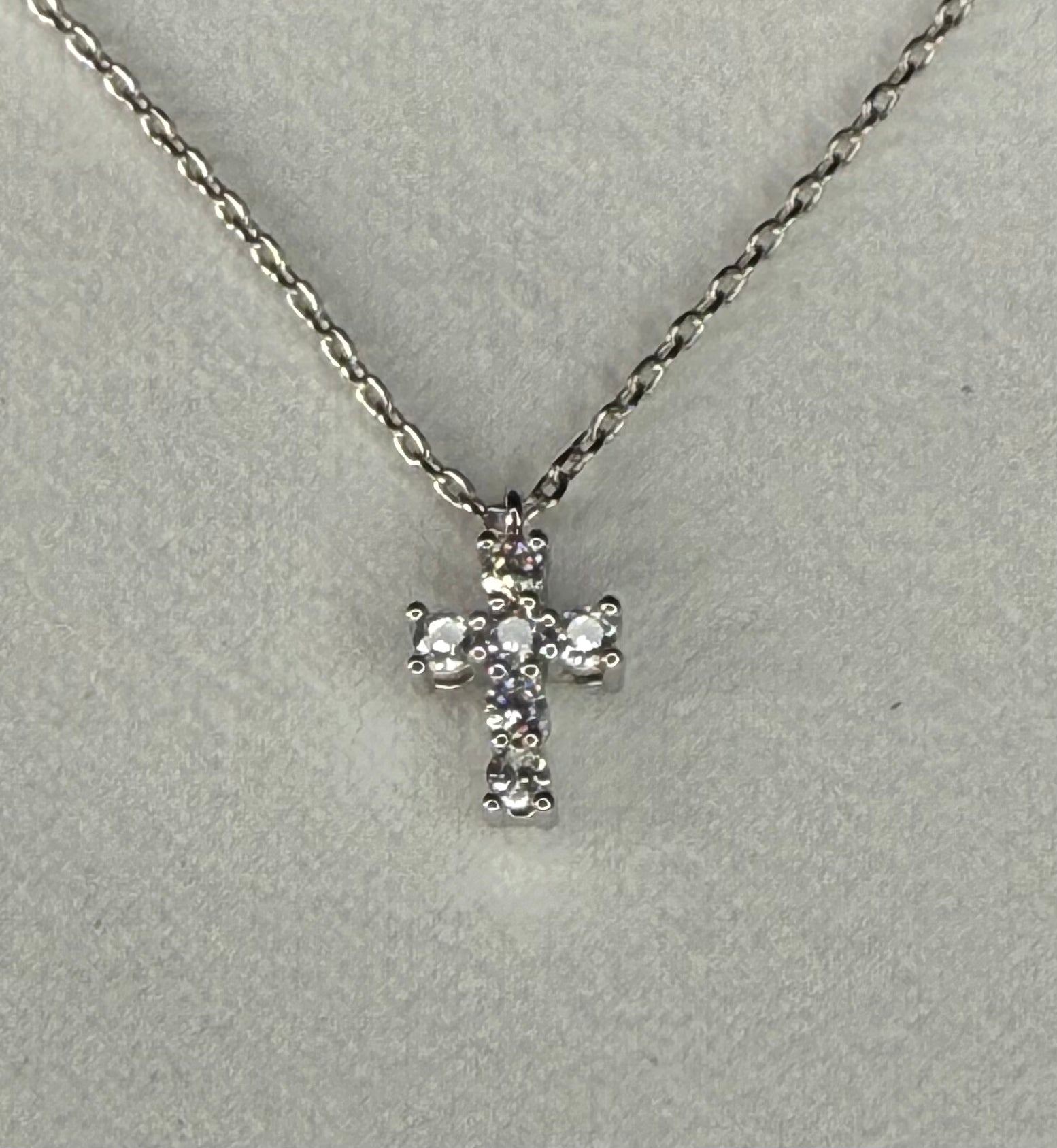 Cross Pendant White Gold Dipped Necklace