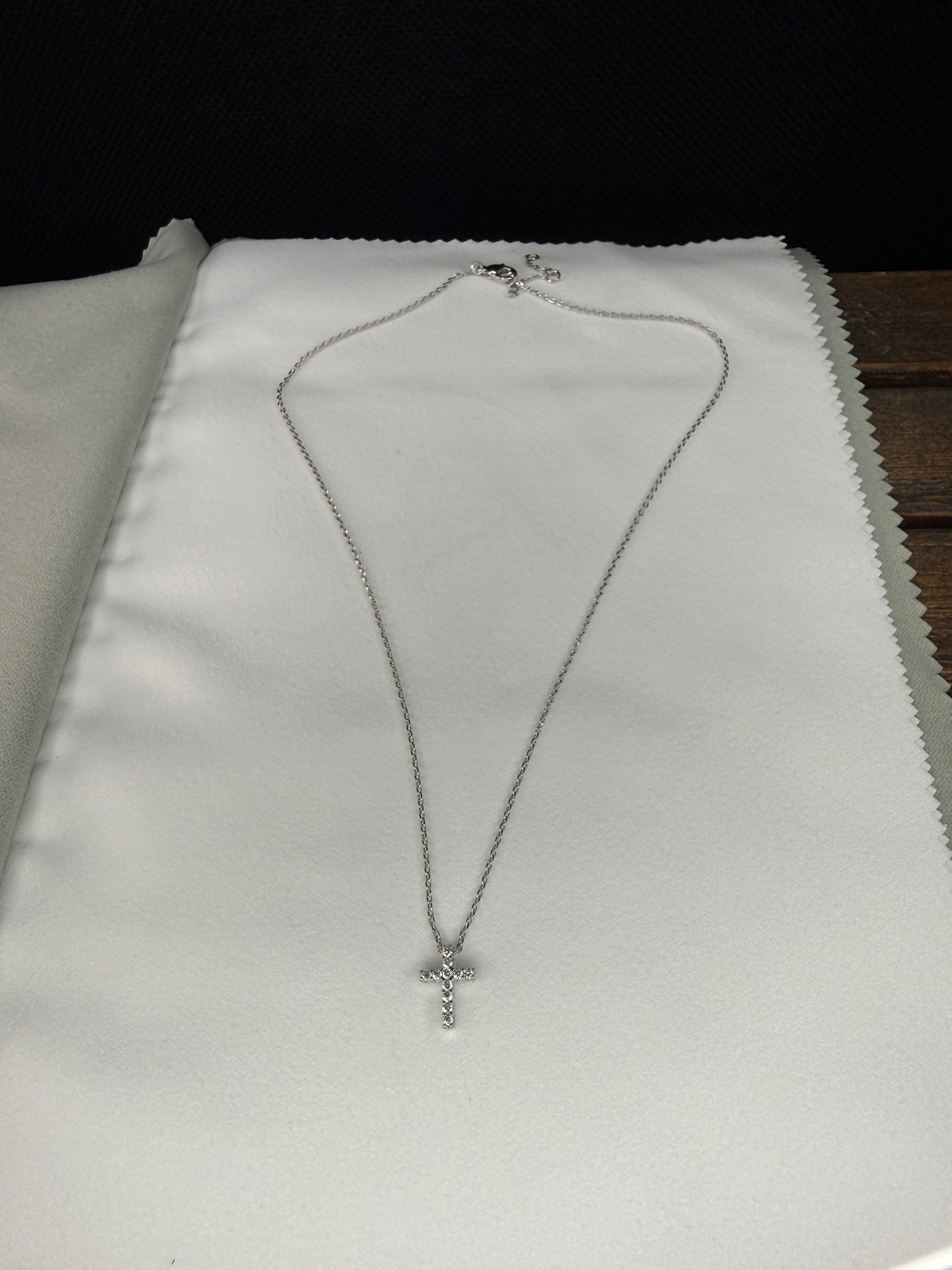 Cross Pendant Necklace - Cubic Zirconia