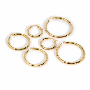 18K Gold Plated Hoop Earrings (40mm)
