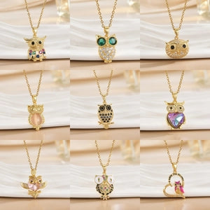 Crystal Owl Pendant Necklace