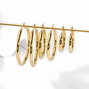 18K Gold Plated Hoop Earrings (40mm)