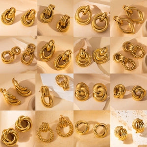 Intertwined Hoop Earrings - Gold Plated