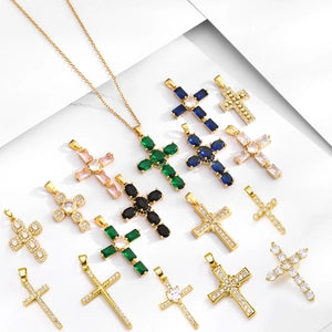 Zirconia Cross Pendant Necklace