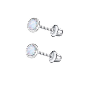 Stainless Steel Stud Earrings - Zircon