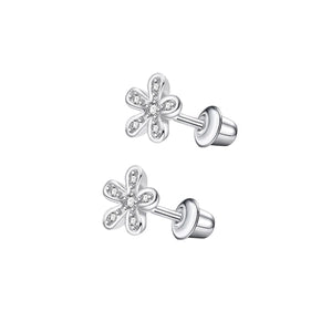 Stainless Steel Stud Earrings - Zircon