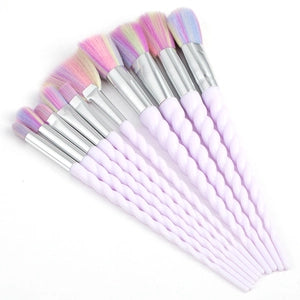 Unicorn Spiral Makeup Brush Set (10-Piece)