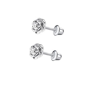 Stainless Steel Stud Earrings - Zircon