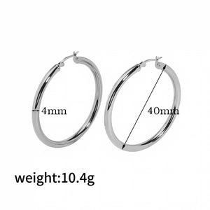 18K Gold Plated Hoop Earrings (40mm)