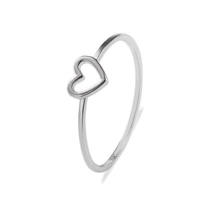 Hollow Heart Stackable Ring