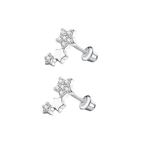 Stainless Steel Stud Earrings - Zircon