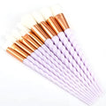 Unicorn Spiral Makeup Brush Set (10-Piece)