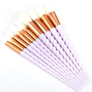 Unicorn Spiral Makeup Brush Set (10-Piece)