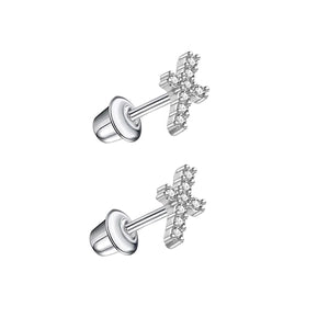 Stainless Steel Stud Earrings - Zircon