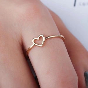 Hollow Heart Stackable Ring