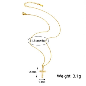 Zirconia Cross Pendant Necklace