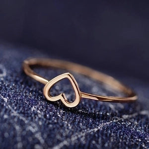 Hollow Heart Stackable Ring