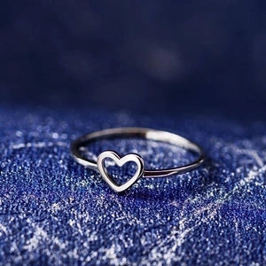 Hollow Heart Stackable Ring